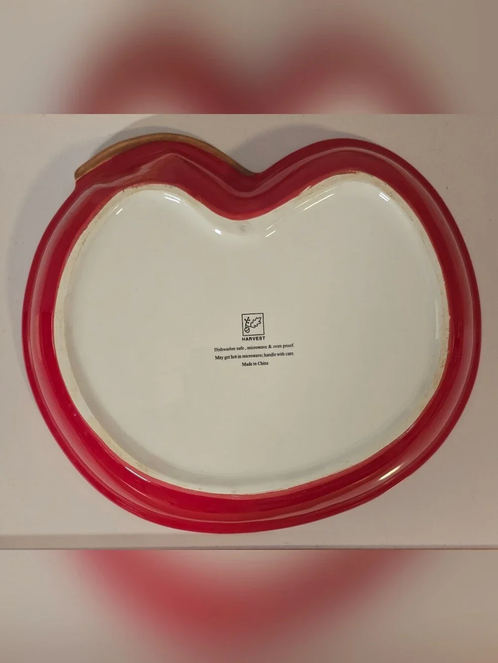 Vintage Harvest Ceramic Cherry Pie Plate Dish with Recipe 12 x 10.5 x 2.25 in